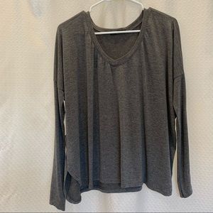 Brandy Melville grey long sleeve v-neck top